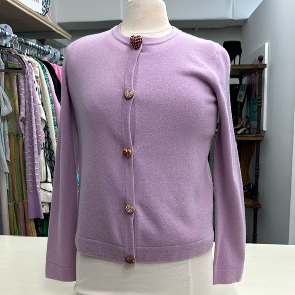 Escada Heart Buttoned wool sweater set